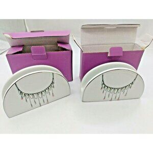 Verdici Ceramic Napkin Holders with Rhinestones (SET OF TWO) New in Original Box